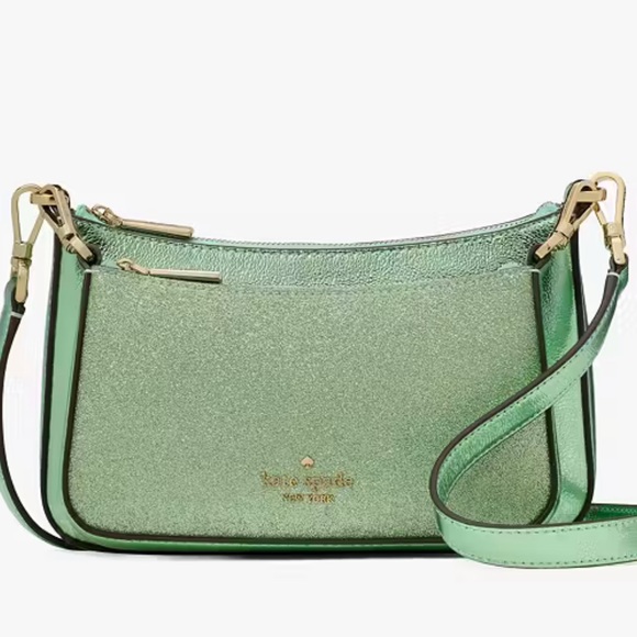 Kate Spade Duet Green Glitter Crossbody Duo 2 bags in one! NWT - Picture 1 of 5